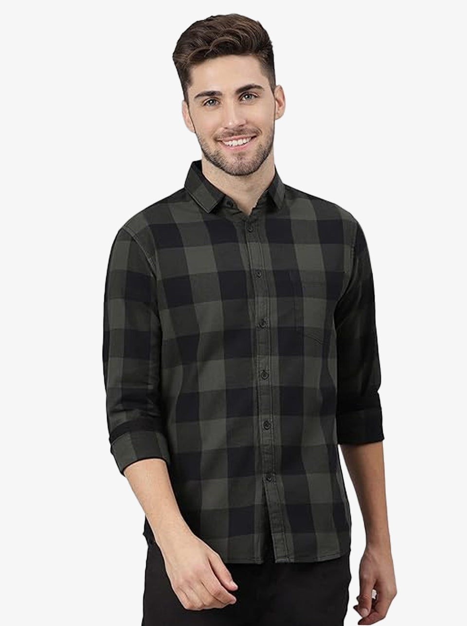 Black Classic Floral Printed Spread Collar Casual Shirt
