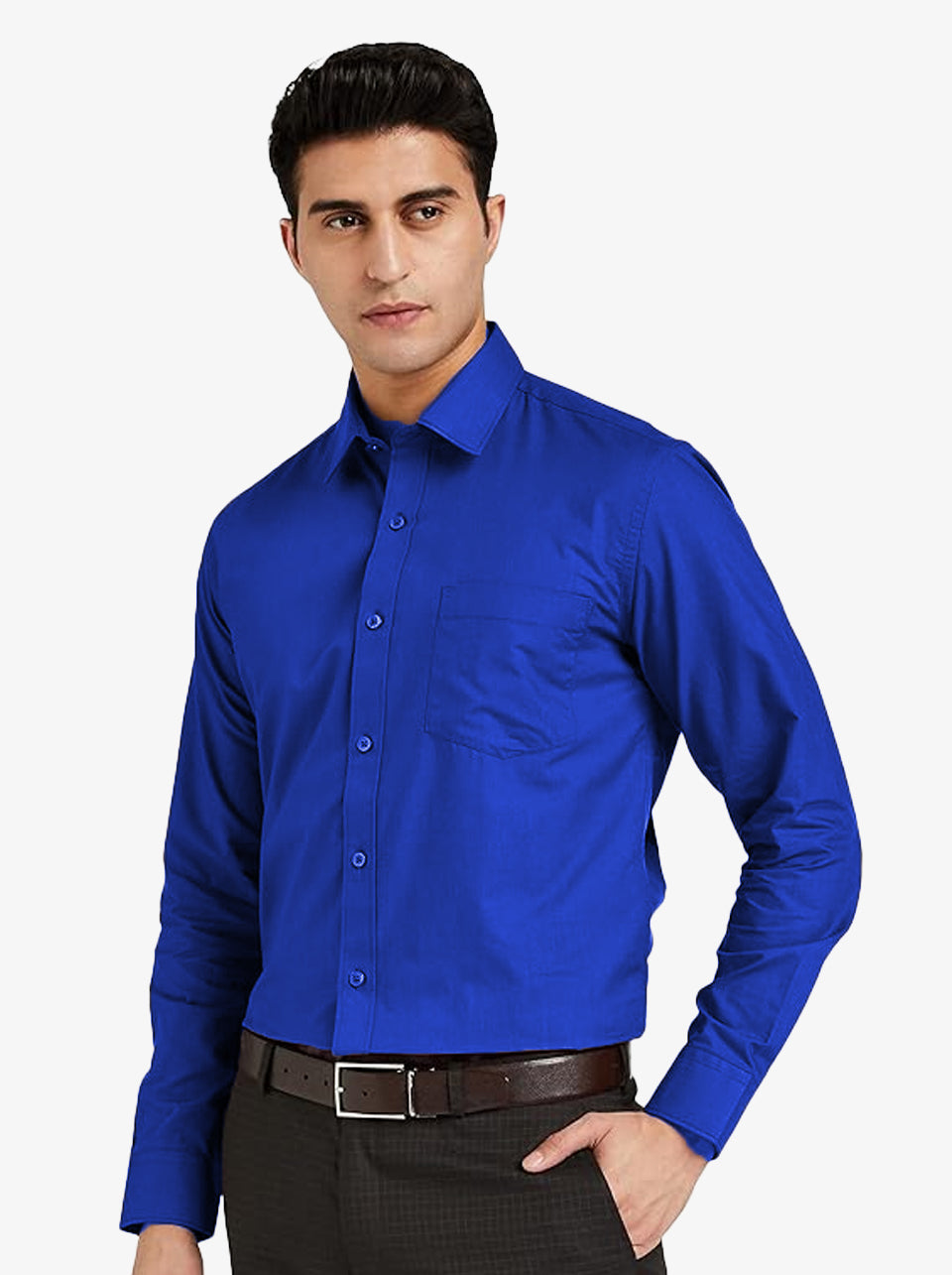 White Slim Fit Checked Casual Shirt